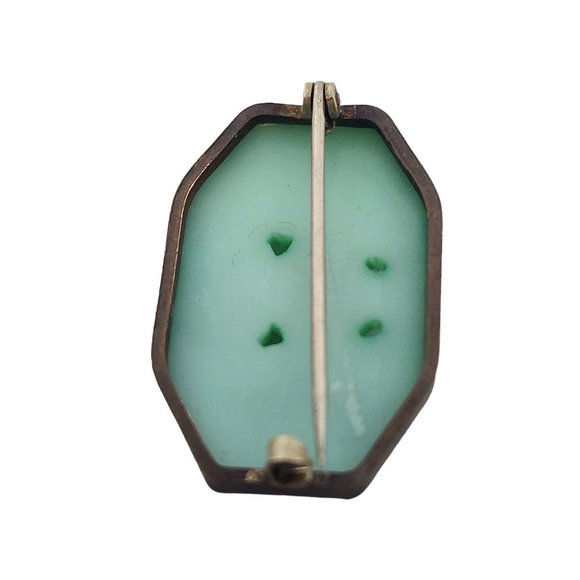 Antique Bezel Set Beautifully Carved Peking Brooch (A3353) - Picture 4 of 5